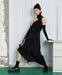 Drawstring Ruched Slit Skirt